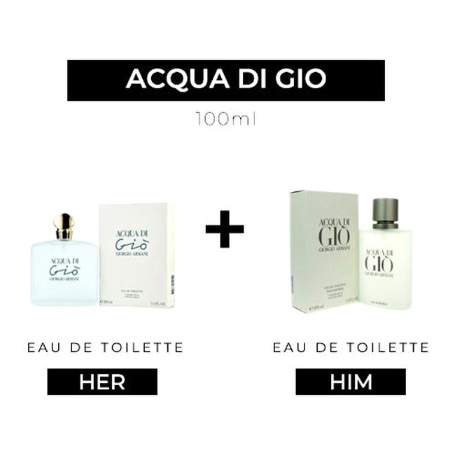 Acqua Di Gio 100ml EDT Women + 100ml EDT Men by Armani