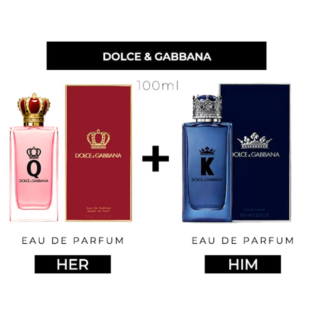 D&G Q 100ml EDP Women + D&G K 100ml EDP Men by Dolce & Gabbana