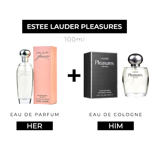 Pleasures 100ml EDP Women + 100ml EDC Men by Estee Lauder