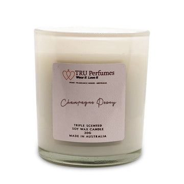 TRU Champagne Peony Scented Soy Candles